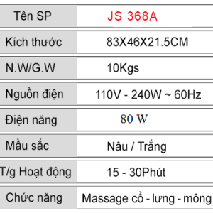 Đệm Massage 3D OKINAWA JS 368A chính hãng--Đệm-Massage-3D-OKINAWA-JS-368A