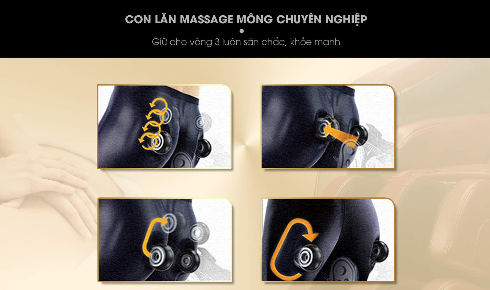 Mô phỏng hoạt động của con lăn massage lưng