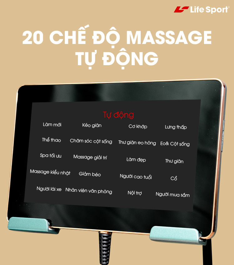 ghế massage ls-999 | 20 bài tập mát xa tự động