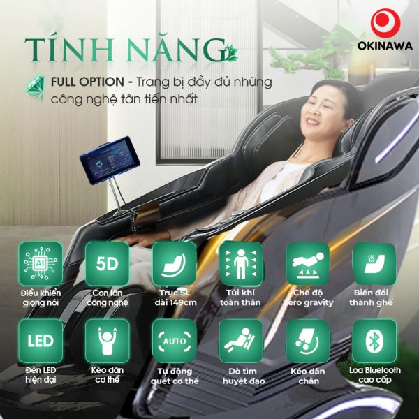 GHẾ MASSAGE OKINAWA BLACK PEARL H - 515 chính hãng--GHE-Massage-OKINAWA-BLACK-PEARL-H-515