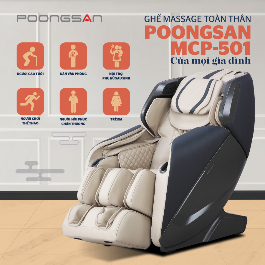 Ghế massage POONGSAN MCP-501 chính hãng-