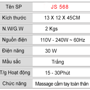 Máy Massage Cầm Tay 7 IN 1 OKINAWA JS 568 chính hãng--Máy-Massage-Cầm-Tay-7-IN-1-OKINAWA-JS-568