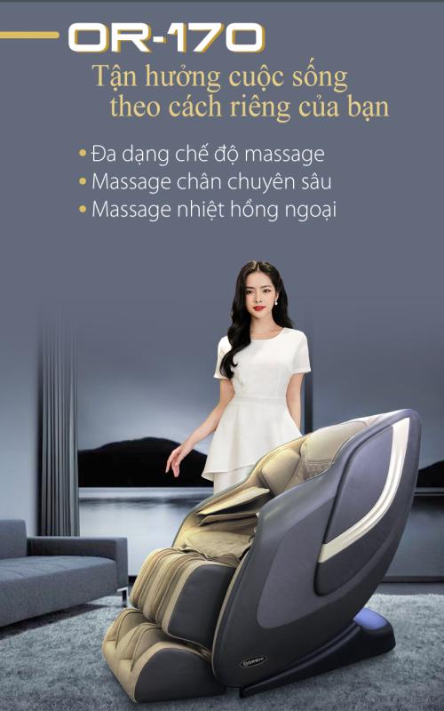 Ghế massage ORENI OR-170 có thiết kế sang trọng, tinh tế