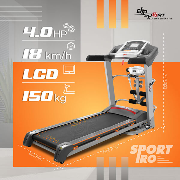 Máy chạy bộ điện Elip Sport Pro.