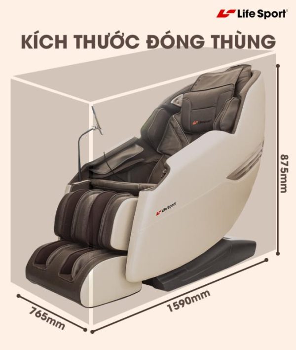 kích thước ghế massage LifeSport LS-500