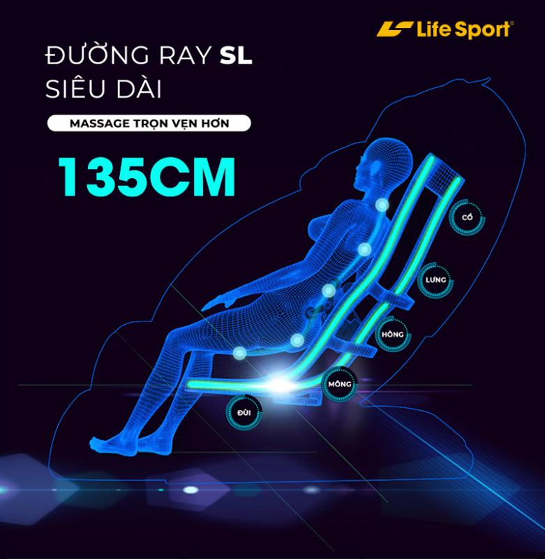 Ghế mát xa đường ray dài tối ưu | Góp 0%