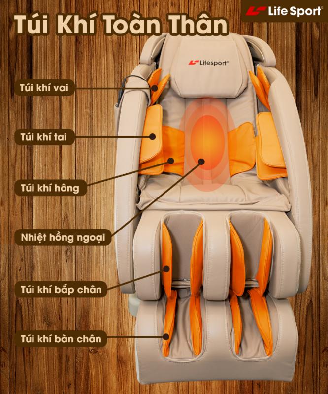 Ghế mát xa lifesport LS 399 trang bị massage hồng ngoại