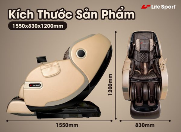 kích thước ghế massage cao cấp Lifesport LS-899