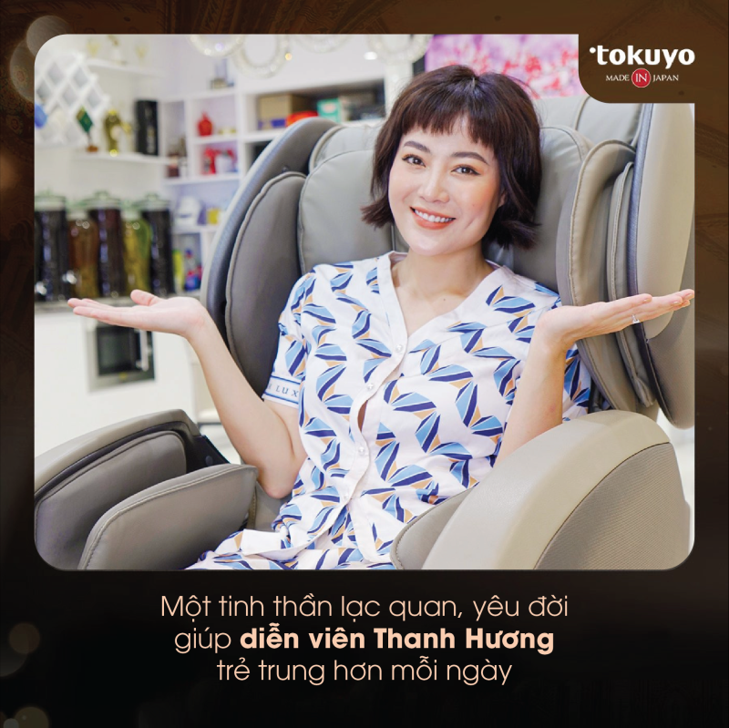 diễn viên thanh hương trải nghiệm ghế massage tokuyo